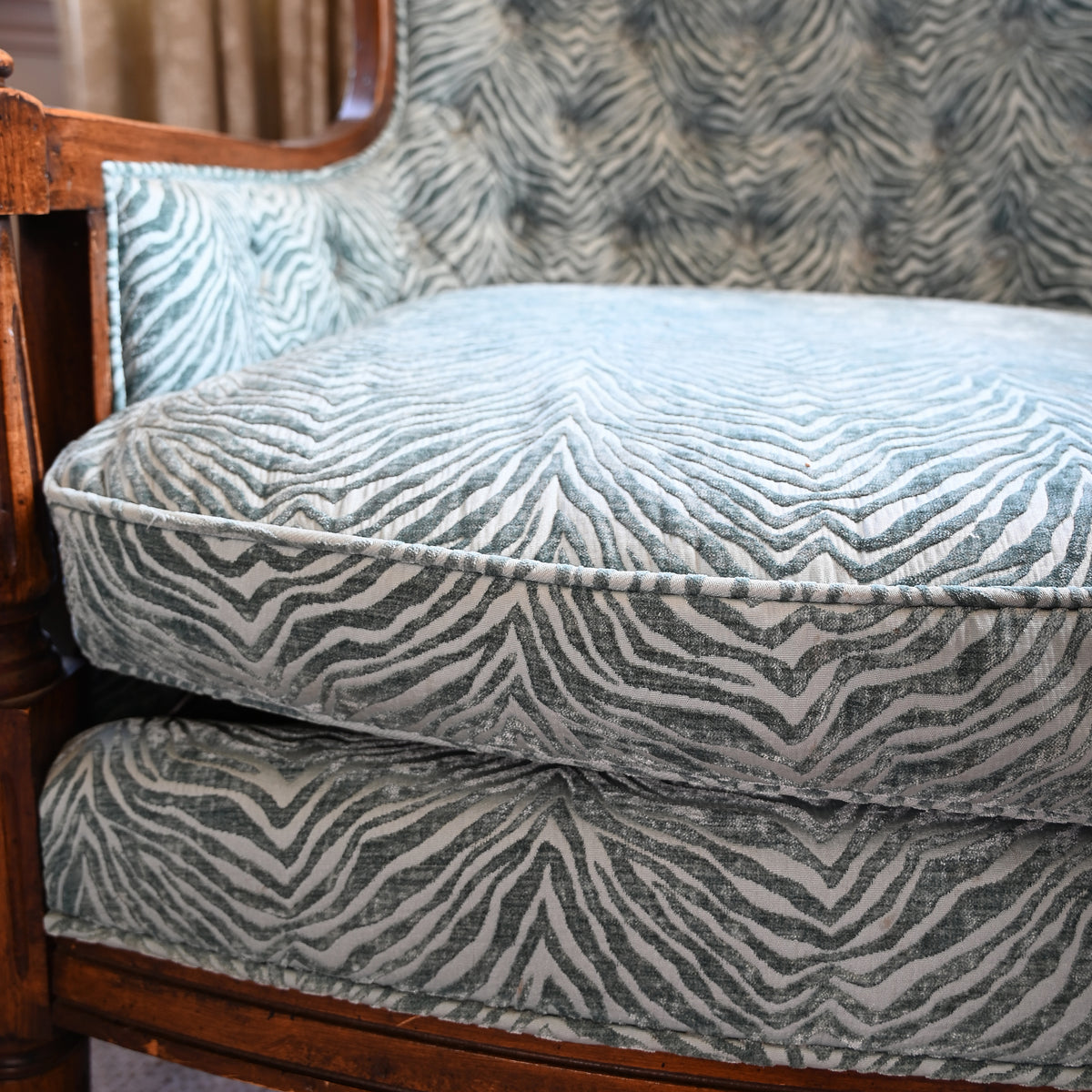 Pair of Art Deco Zebra Wingback chairs