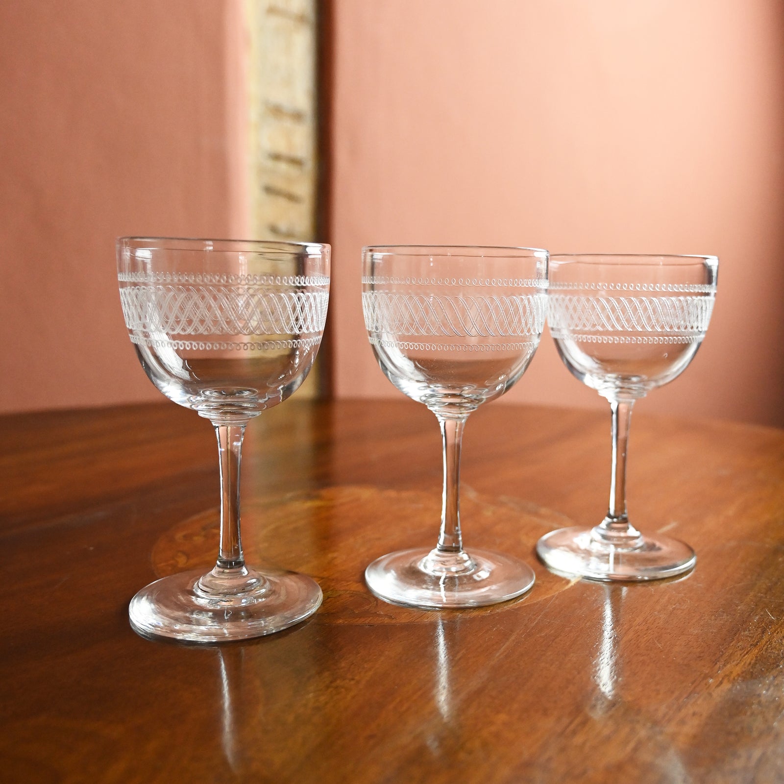 Small Trio Etched Glasses