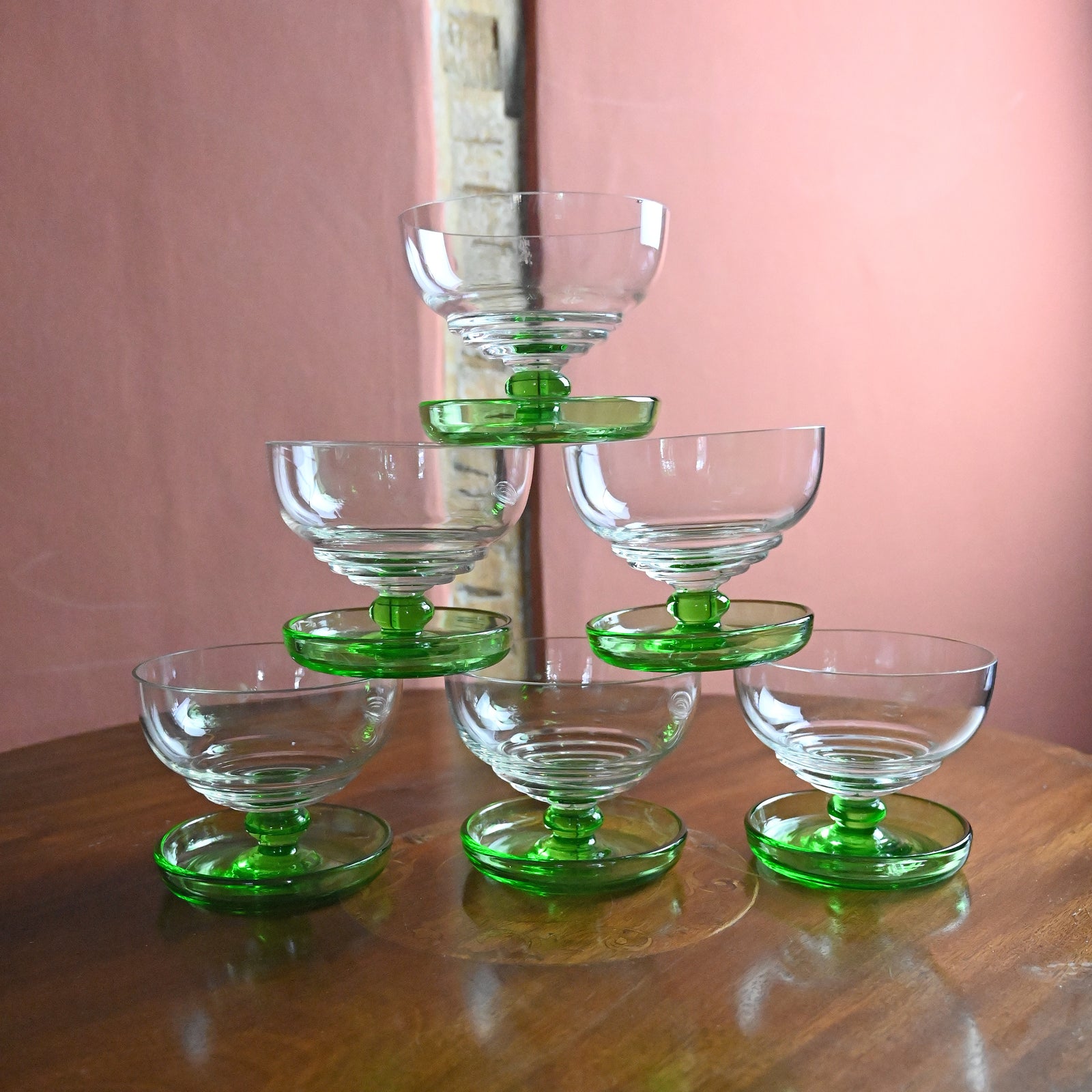 Uranium Green Dessert Glasses