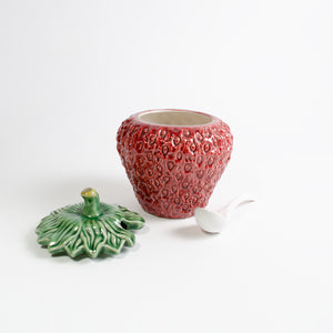 Strawberry Jam Pot and Spoon