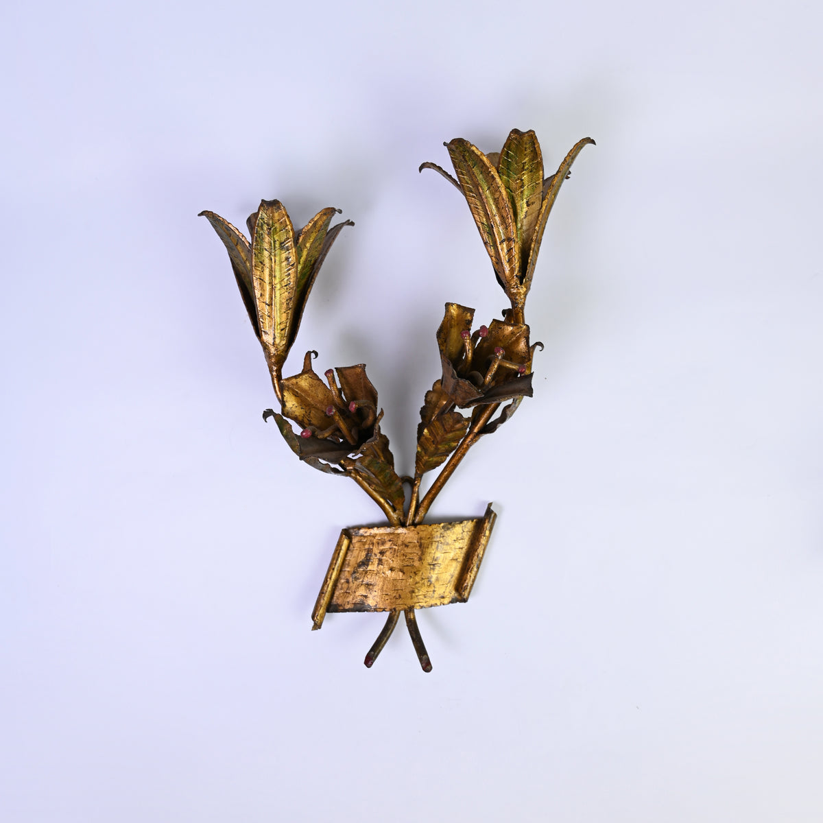 Gilt Floral Wall Sconces