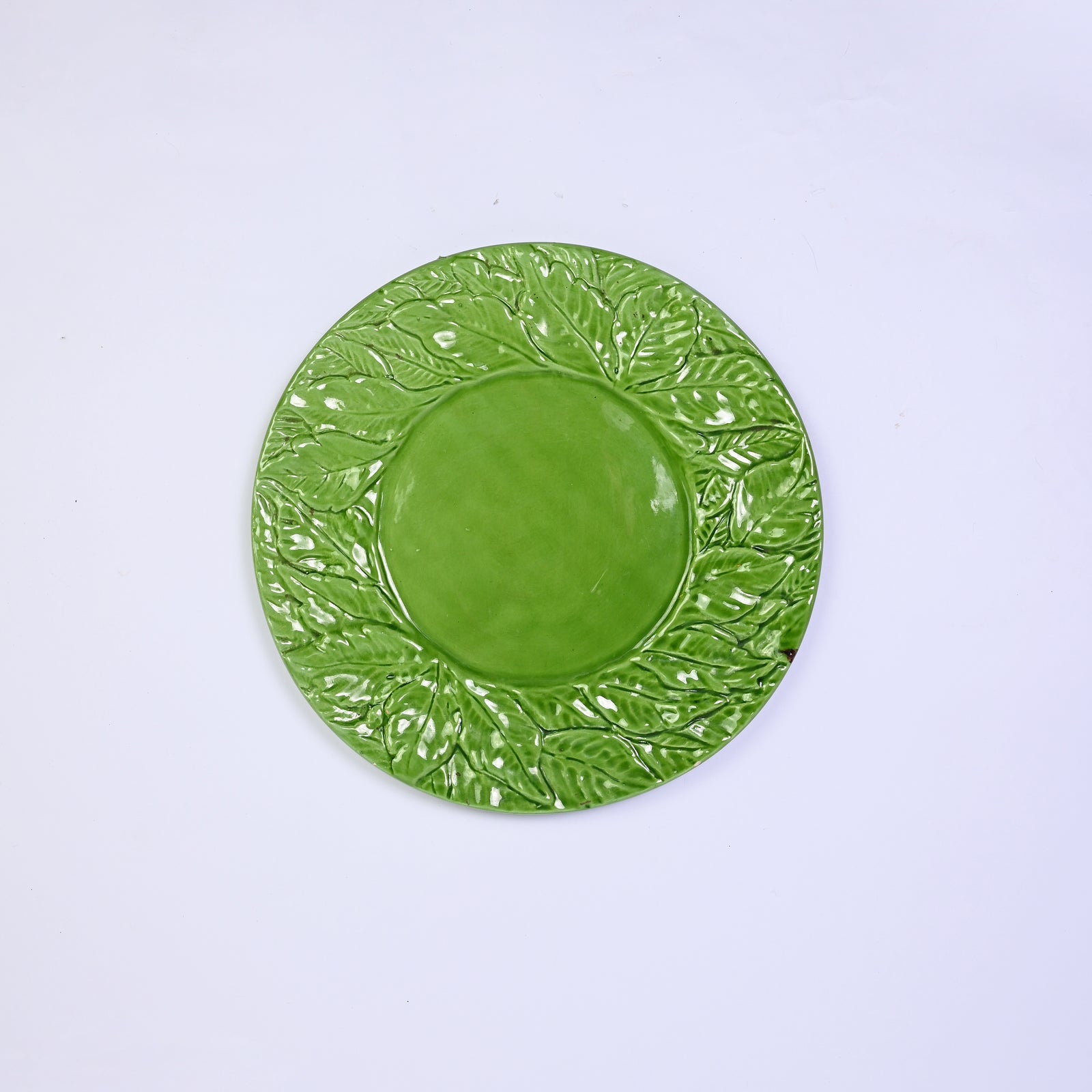 Large Olive Leaf Green Plate