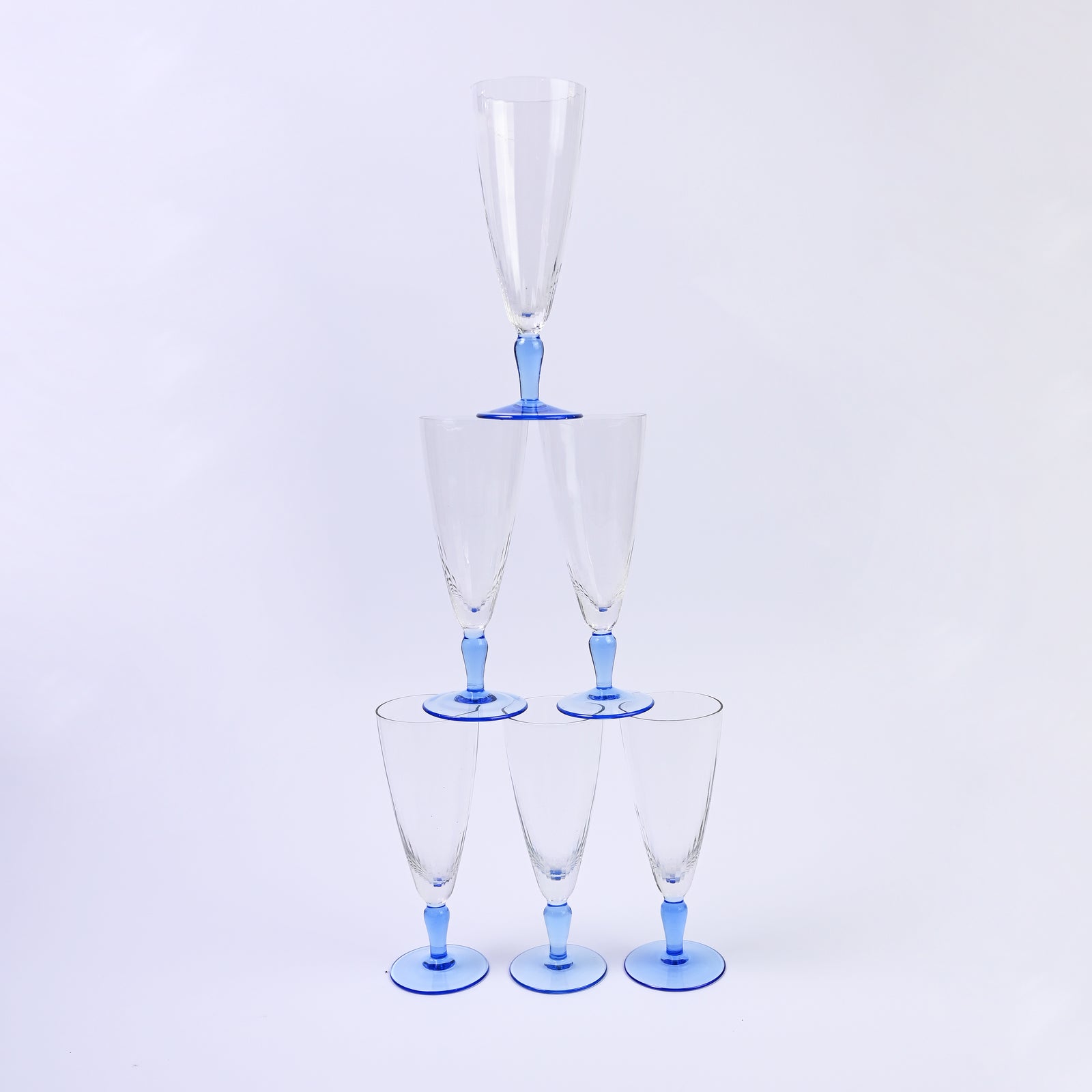 Blue Stemmed Champagne Flutes