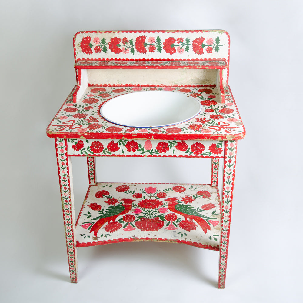 Swedish Folk Glazed Wash Stand