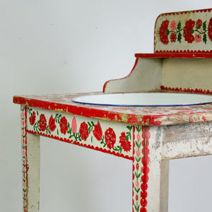 Unusual Folk Glazed Wash Stand