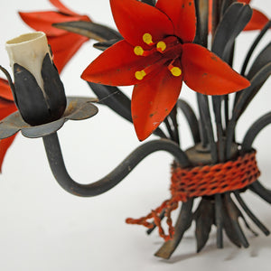 Burnt Orange Flower Chandelier