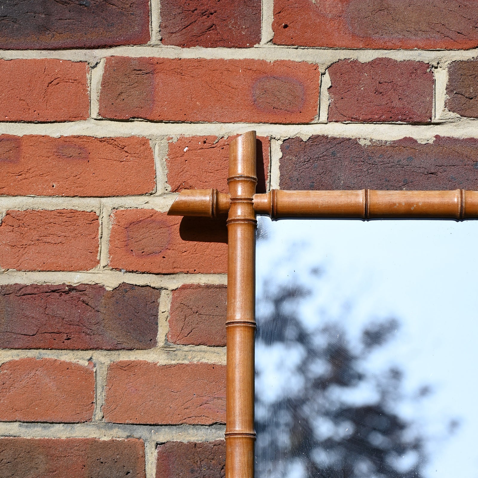 French Vintage Bamboo Mirror