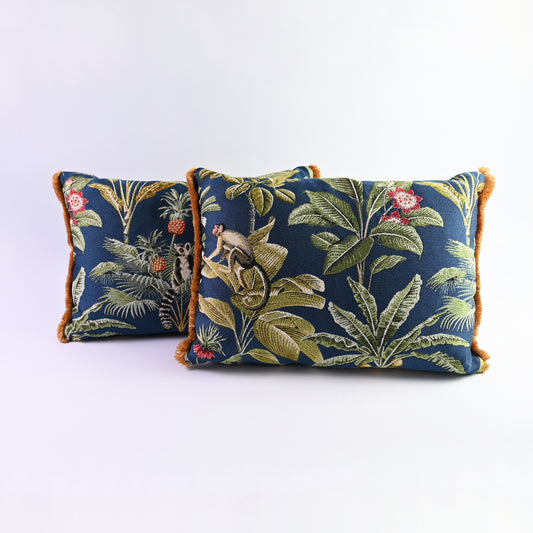 Luxiourious Teal Jungle Cushion