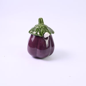 Vintage Aubergine pot with Lid