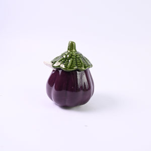 Vintage Aubergine pot with Lid