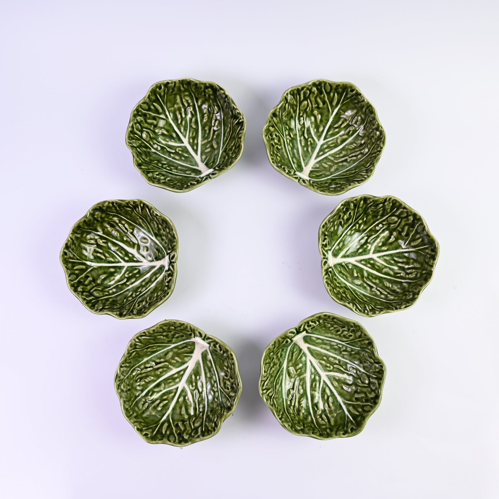 Set of Six Cabbage Serving Side Bowls