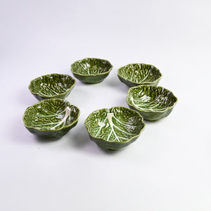 Set of Six Cabbage Serving Side Bowls