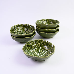 Set of Six Cabbage Serving Side Bowls