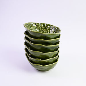 Set of Six Cabbage Serving Side Bowls