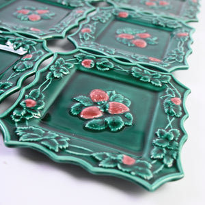 French Square Strawberry Plates