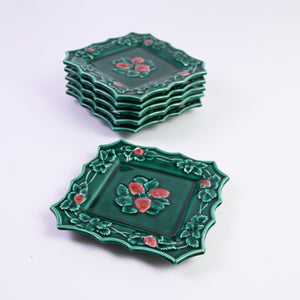 French Square Strawberry Plates