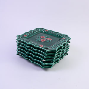 French Square Strawberry Plates