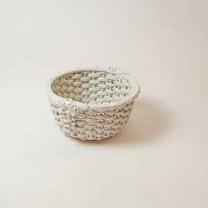 Portuguese Ceramic Wicker Fruit Bowl