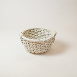 Portuguese Ceramic Wicker Fruit Bowl