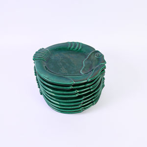 Jade Green Fish Plates Set