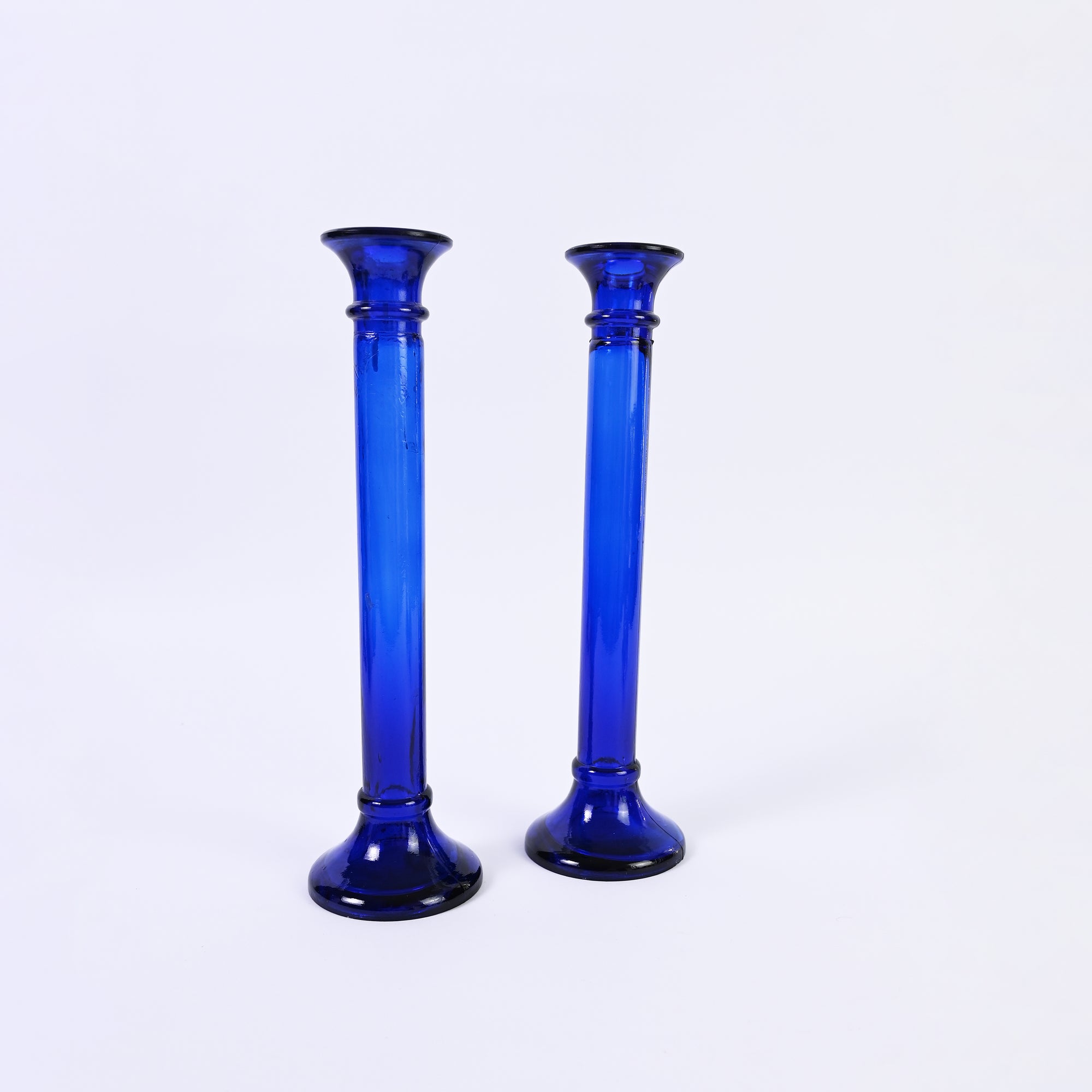 Large Cobalt Blue Candlesticks