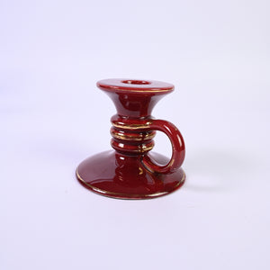 Ruby glazed Vintage Italian Candlestick Holder