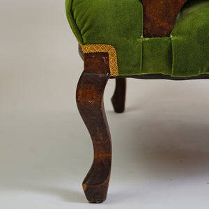 Victorian Tub Chair in Olive Green Velvet