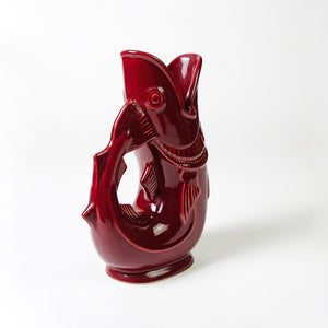 Large Berry Red Vintage Gluggle Jug