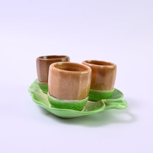 Acorn Egg Cups and Plate Set