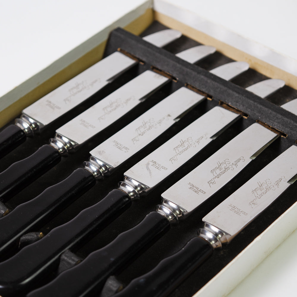 Black Handled Silver Butter Knives