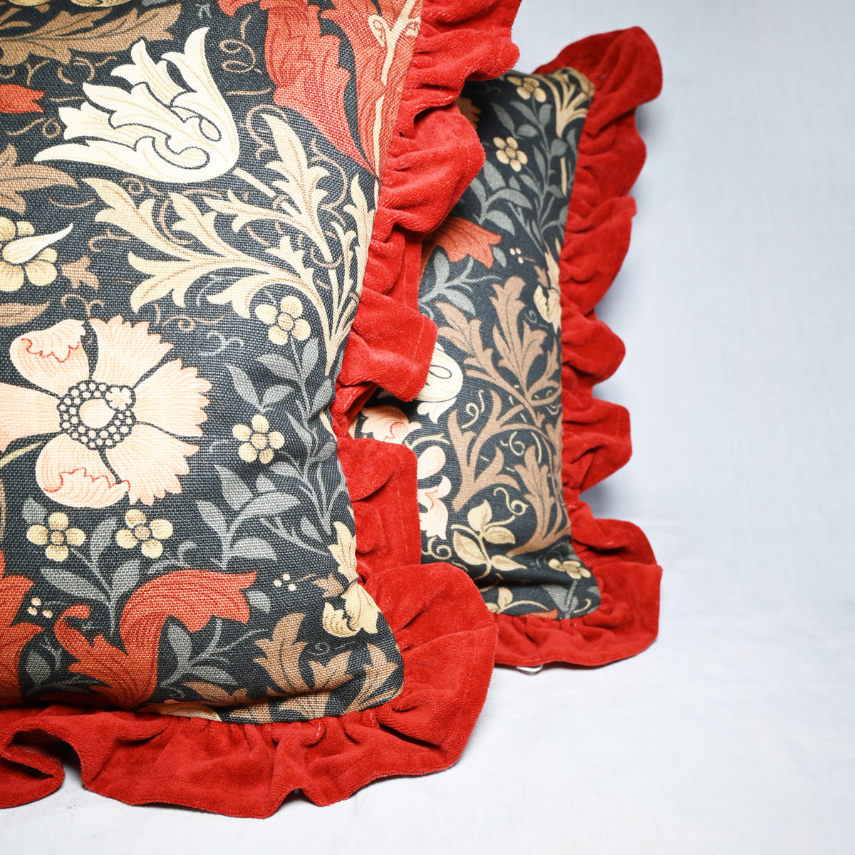 Plum Woodland and Velvet Cushion