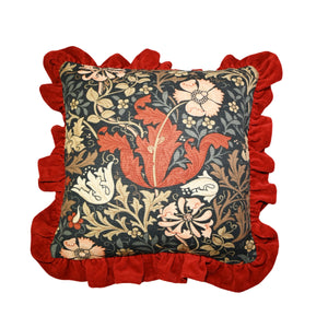 Plum Woodland and Velvet Cushion