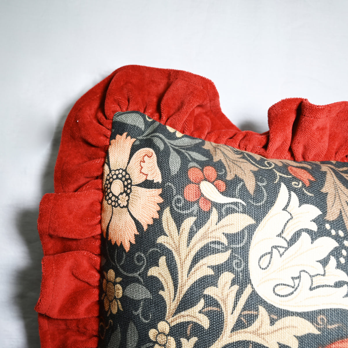 Plum Woodland and Velvet Cushion