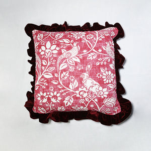 Terracotta William Morris Velvet Ruffle Cushion