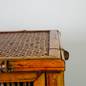 Charming French Bamboo and Cane Cabinet