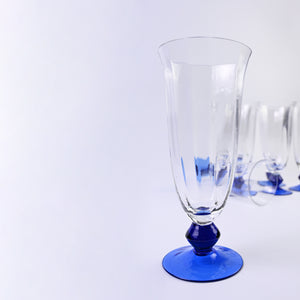 Cobalt Blue Flute Glasses Set