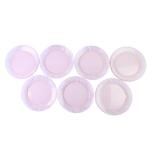 Set of Eight Pink Dinner Plates