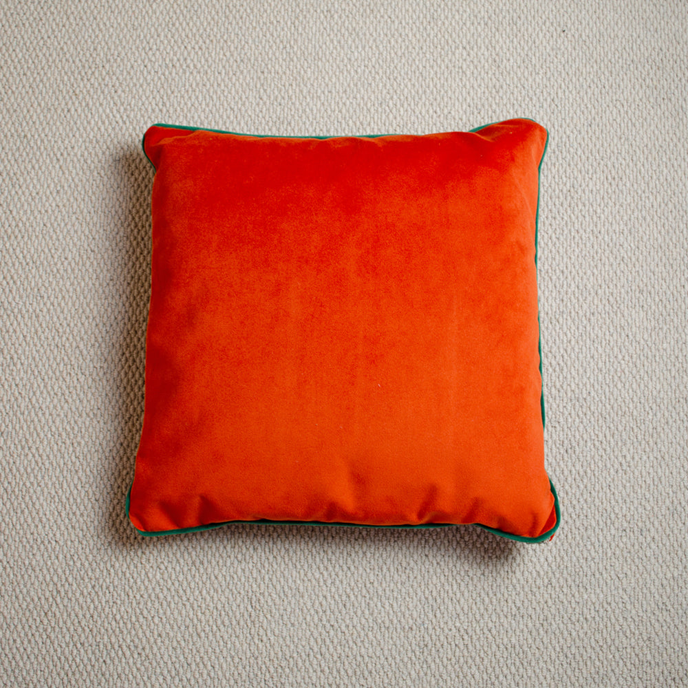 Luxurious Tangerine Velvet Cushions