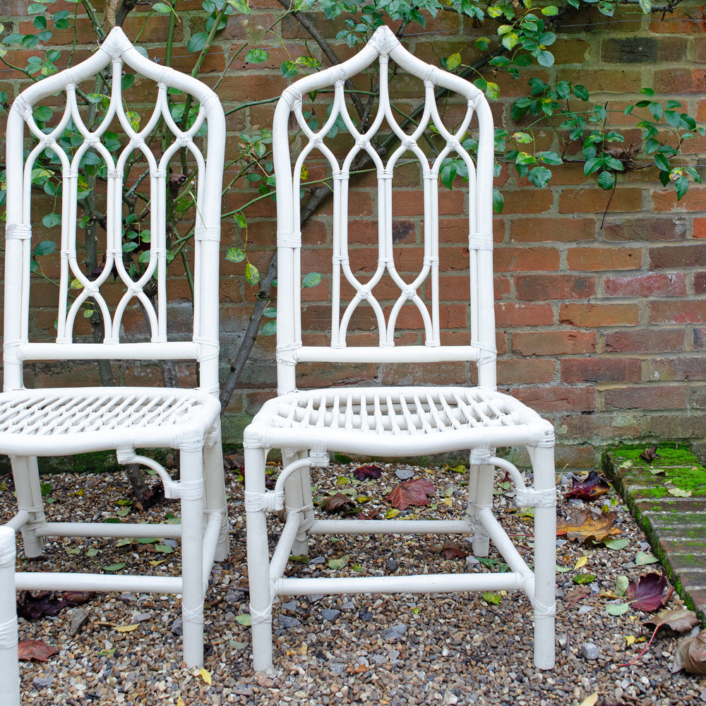 Elegant Set of 4 Cathedral style Bamboo Orangery Chairs