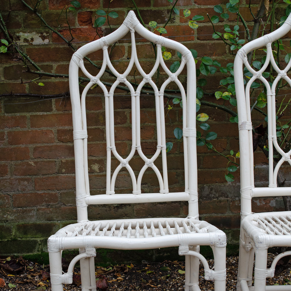 Elegant Set of 4 Cathedral style Bamboo Orangery Chairs