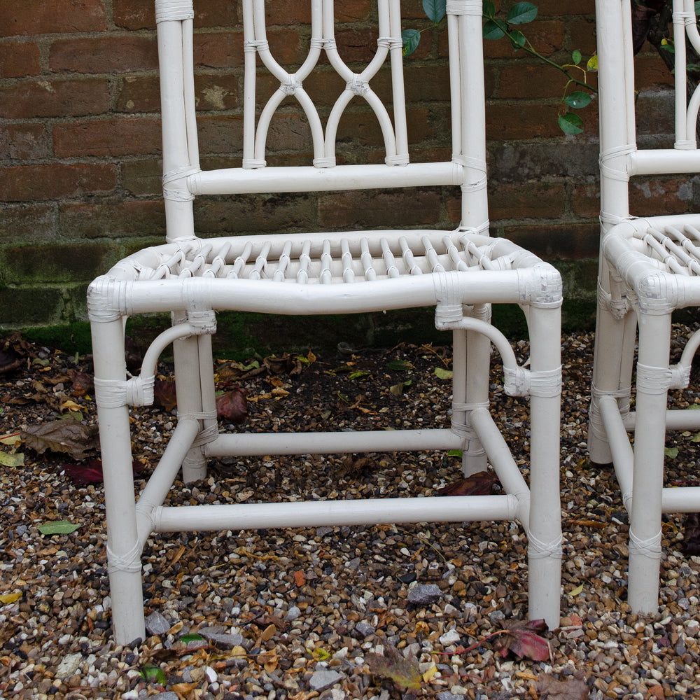 Elegant Set of 4 Cathedral style Bamboo Orangery Chairs