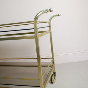 Vintage Brass and Glass Drinks Trolley