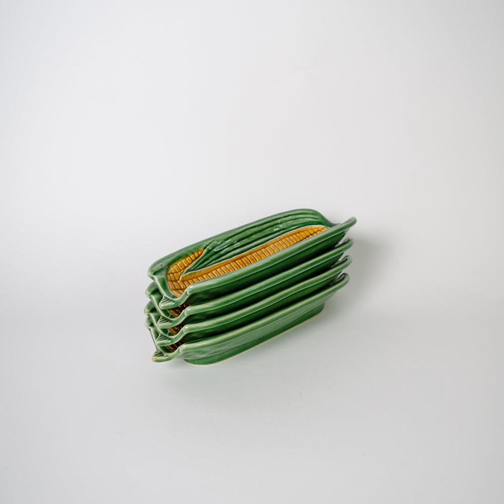 Set of Portuguese Corn On The Cob Serving Plates