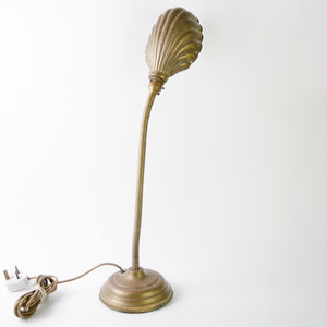 Art Deco Brass Clam Desk Lamp