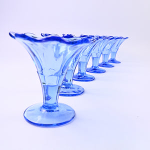 Set of 6 Blue Dessert Glasses
