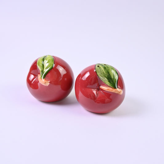 Pair of Apple Salt and Pepper Shakers
