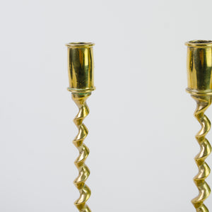 Victorian Polished Brass Candle Sticks