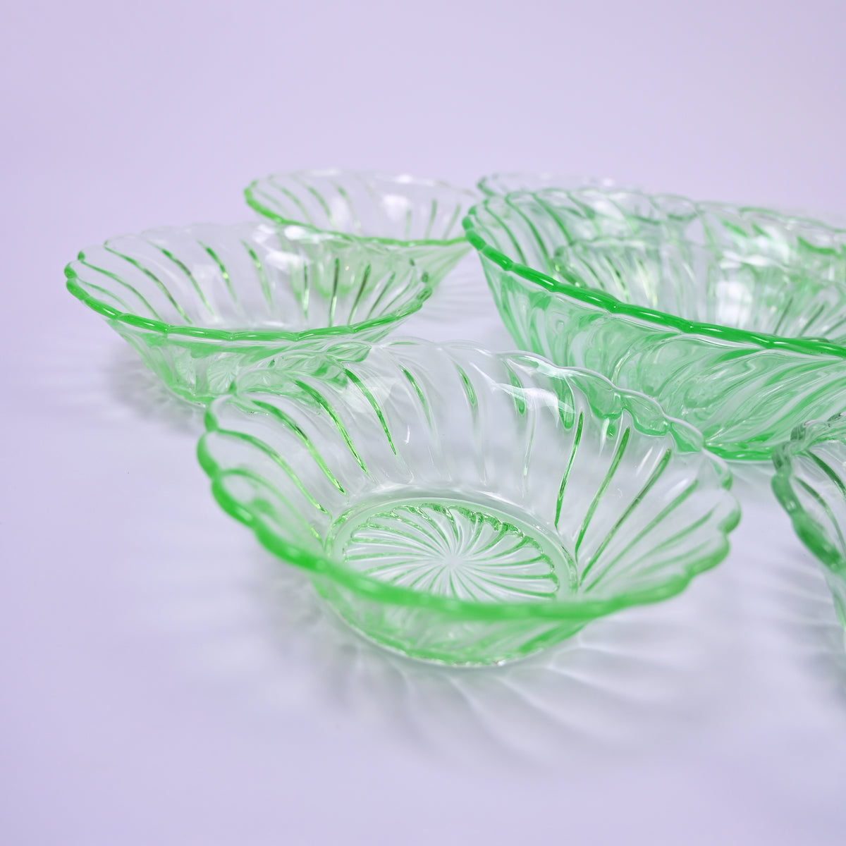 Set of 9 Uranium Dessert Bowls
