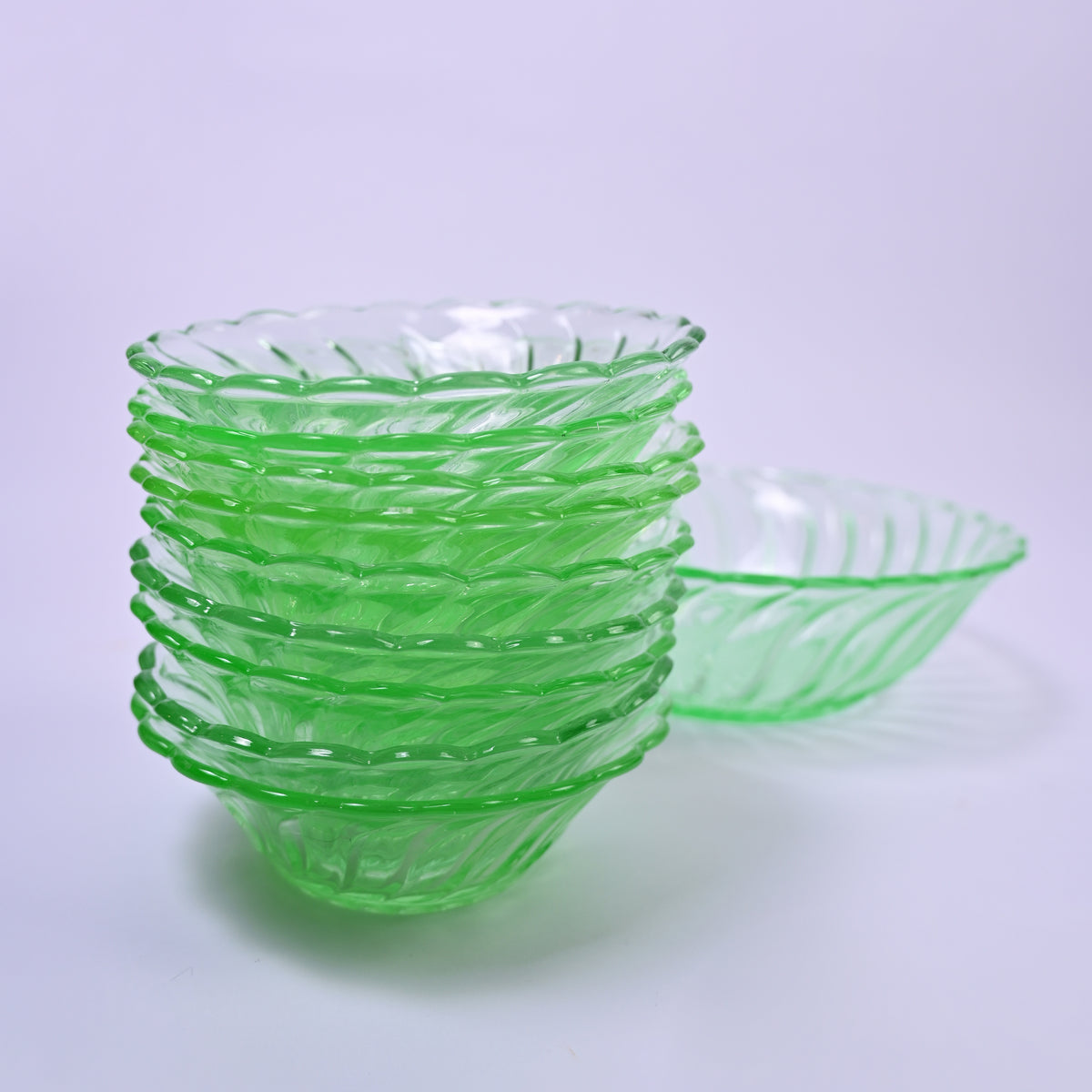 Set of 9 Uranium Dessert Bowls