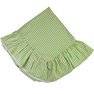 Luxury Striped Ruffled Tablecloths